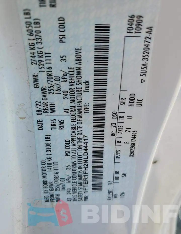 1FTER1FH2NLD44417 Photo# 13