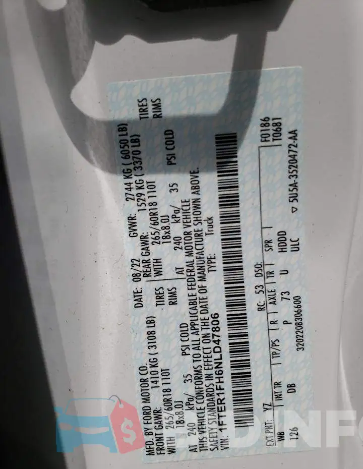 1FTER1FH6NLD47806 Photo# 12