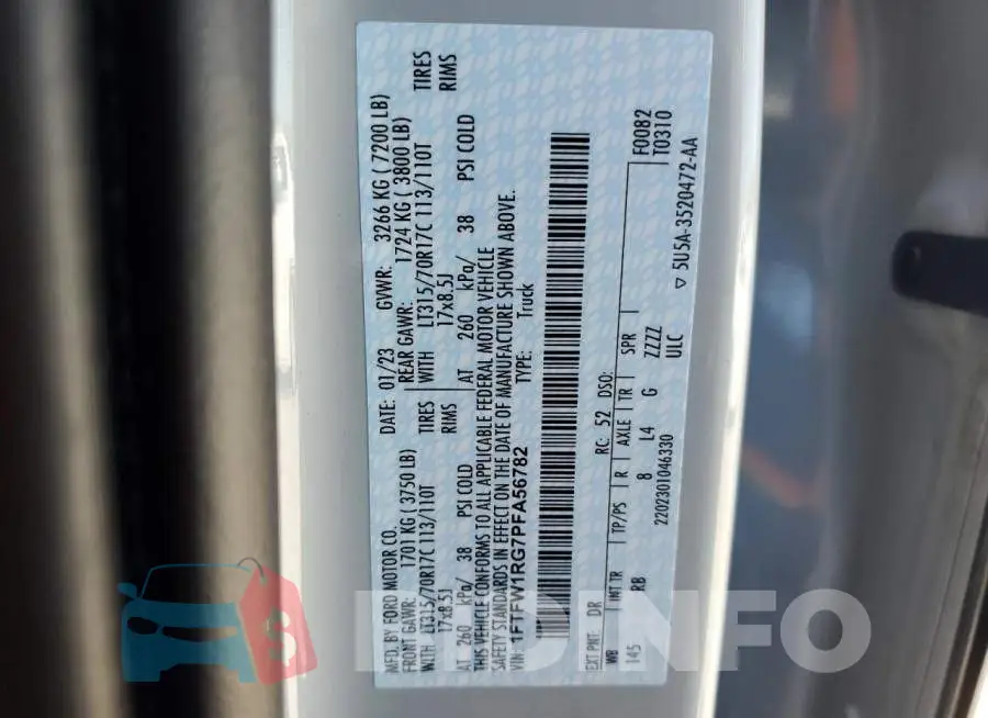 1FTFW1RG7PFA56782 Photo# 13