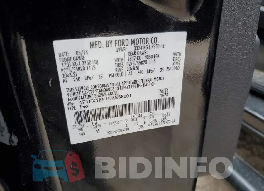 1FTFX1EF1EKE68601 Photo# 12