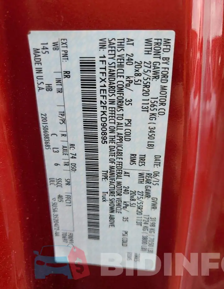1FTFX1EF2FKD90895 Photo# 12