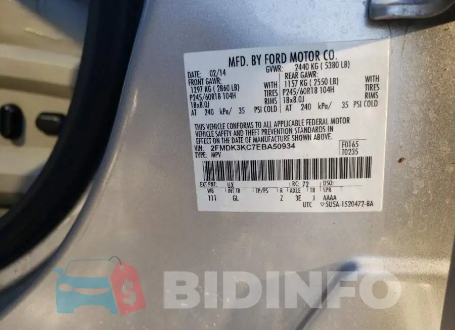 2FMDK3KC7EBA50934 Photo# 13