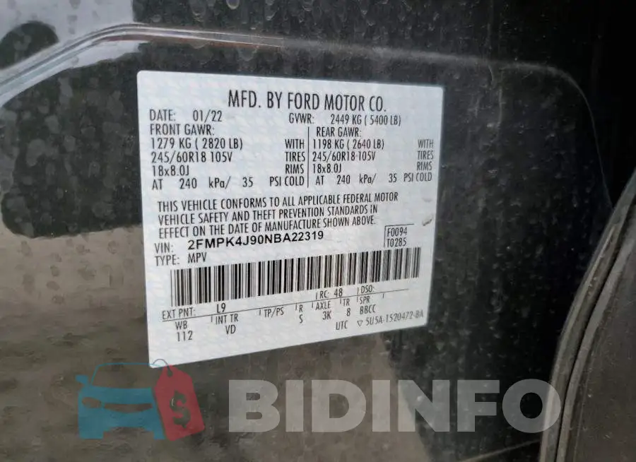 2FMPK4J90NBA22319 Photo# 14