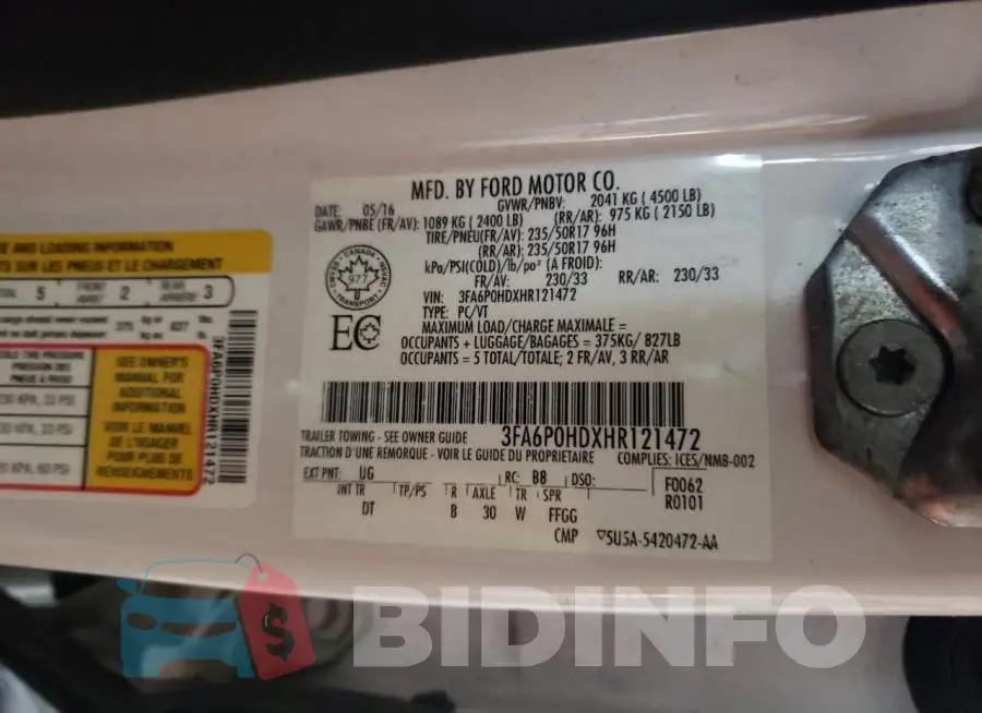3FA6P0HDXHR121472 Photo# 12
