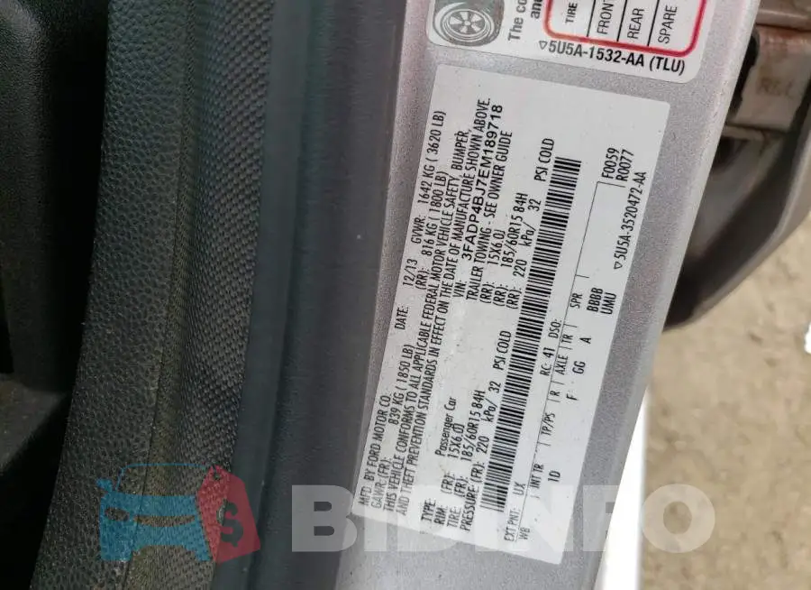 3FADP4BJ7EM189718 Photo# 12