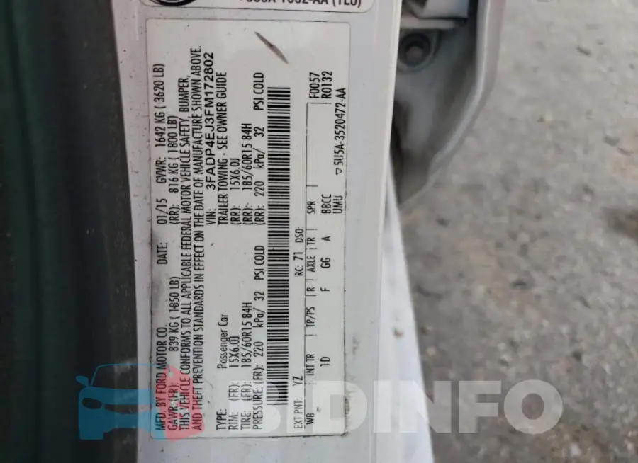 3FADP4EJ3FM172802 Photo# 12