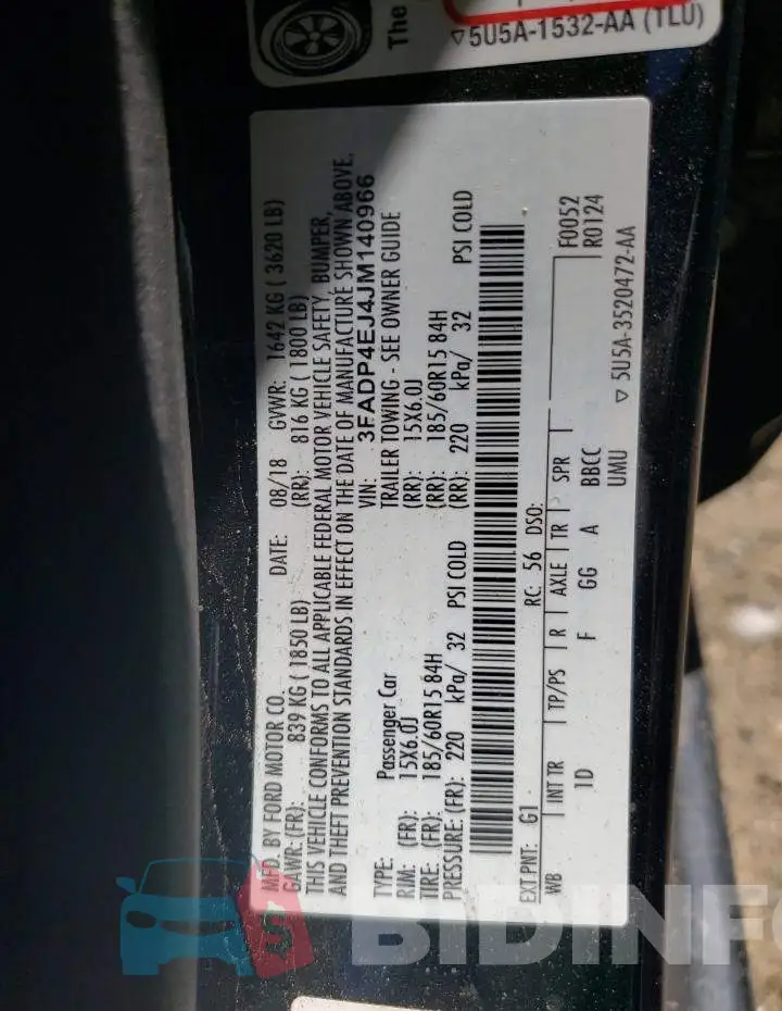 3FADP4EJ4JM140966 Photo# 12