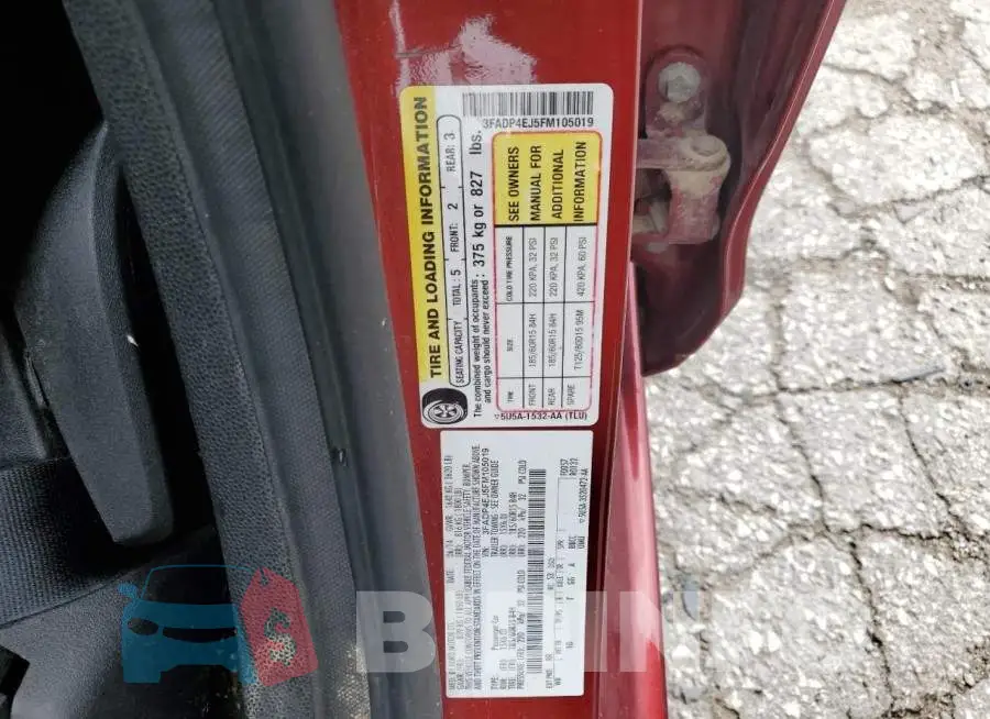 3FADP4EJ5FM105019 Photo# 12