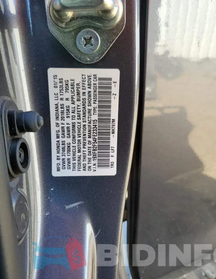 19XFB2F54FE233415 Photo# 12
