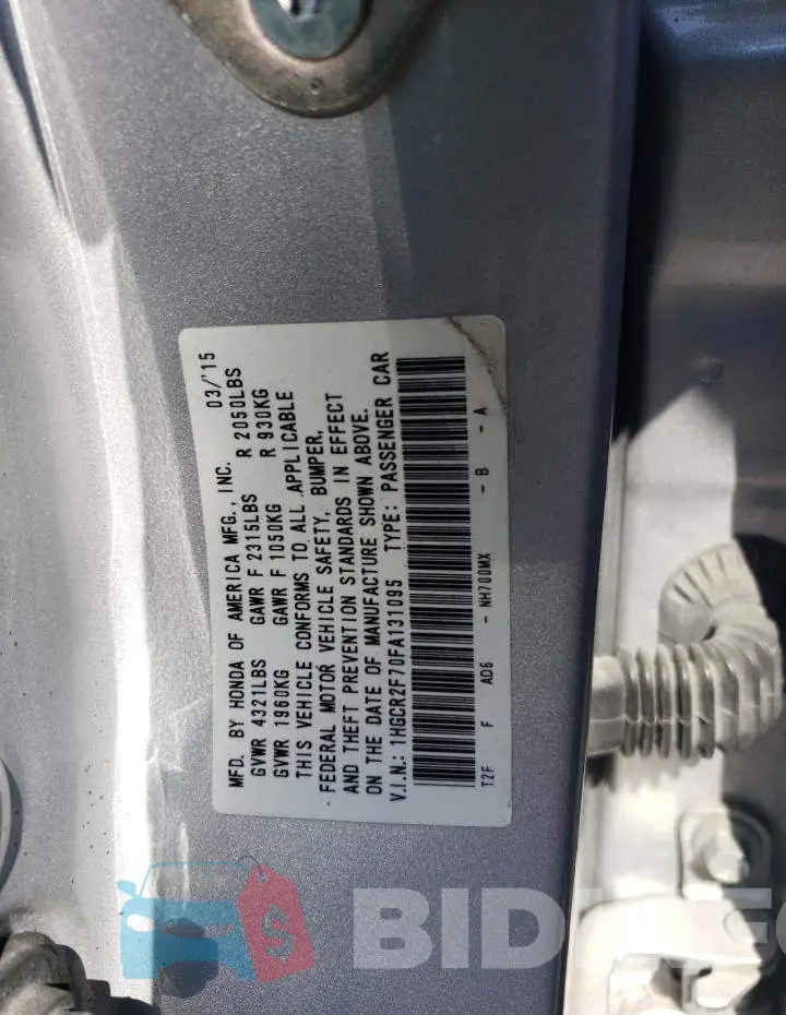 1HGCR2F70FA131095 Photo# 12