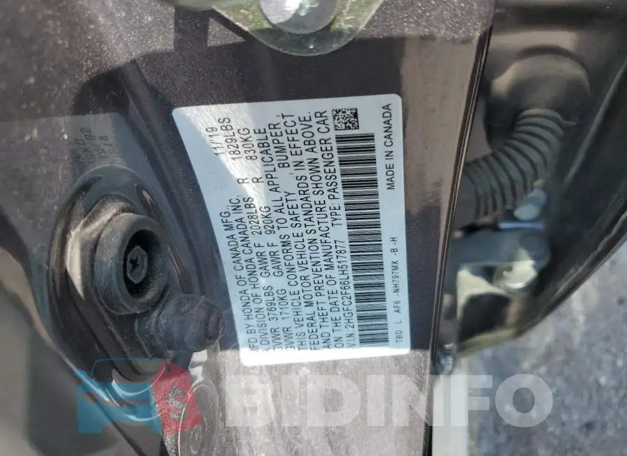 2HGFC2F66LH517877 Photo# 12