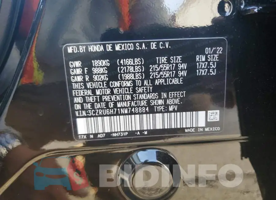 3CZRU6H71NM748884 Photo# 12