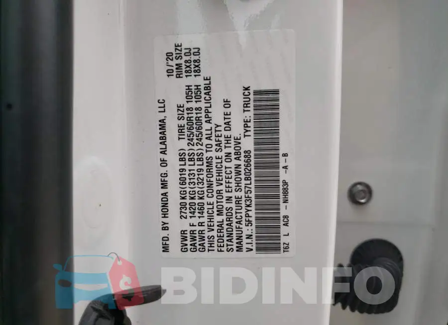 5FPYK3F57LB026688 Photo# 12