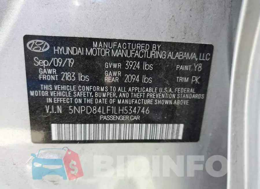 5NPD84LF1LH534746 Photo# 12