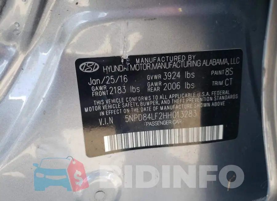5NPD84LF2HH013283 Photo# 12