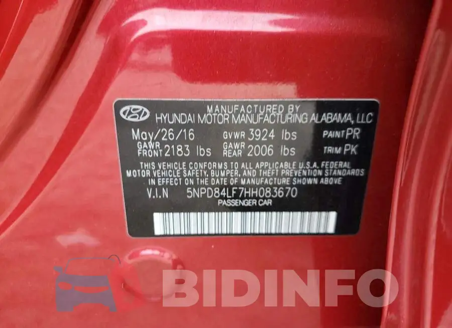 5NPD84LF7HH083670 Photo# 12