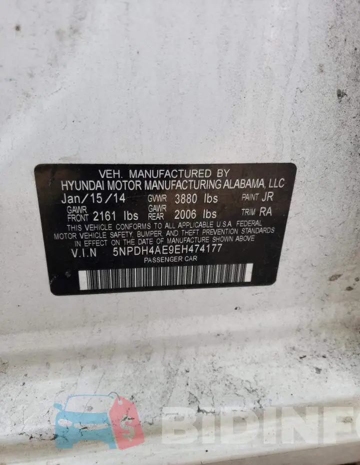 5NPDH4AE9EH474177 Photo# 12