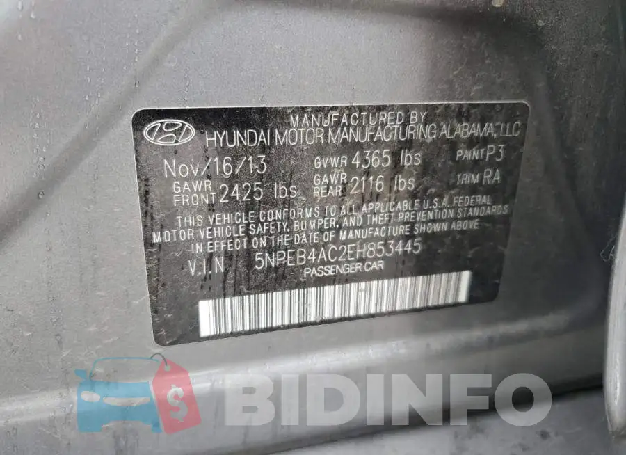 5NPEB4AC2EH853445 Photo# 12