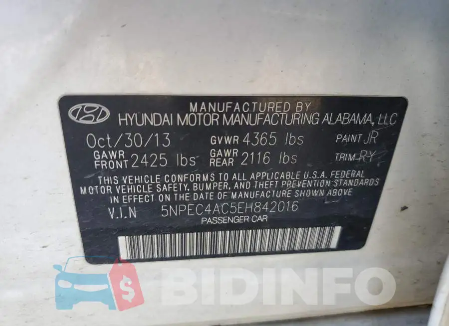 5NPEC4AC5EH842016 Photo# 13