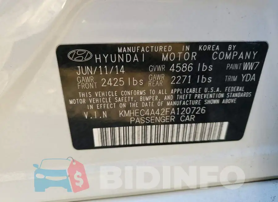 KMHEC4A42FA120726 Photo# 12