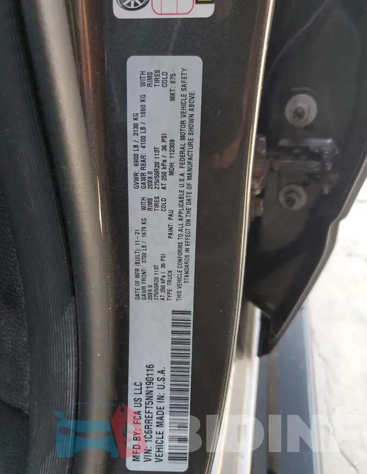 1C6RREFT5NN190116 Photo# 12