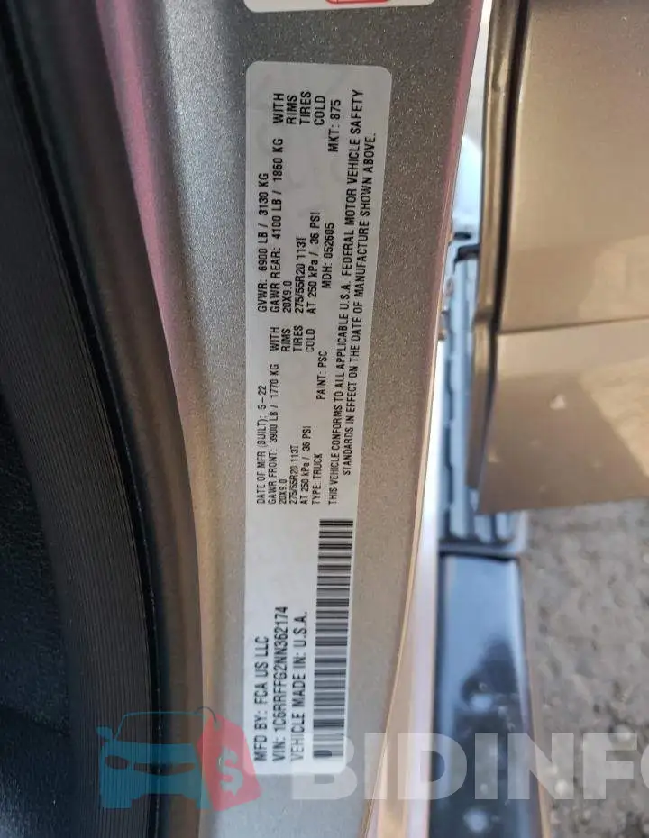 1C6RRFFG2NN362174 Photo# 12