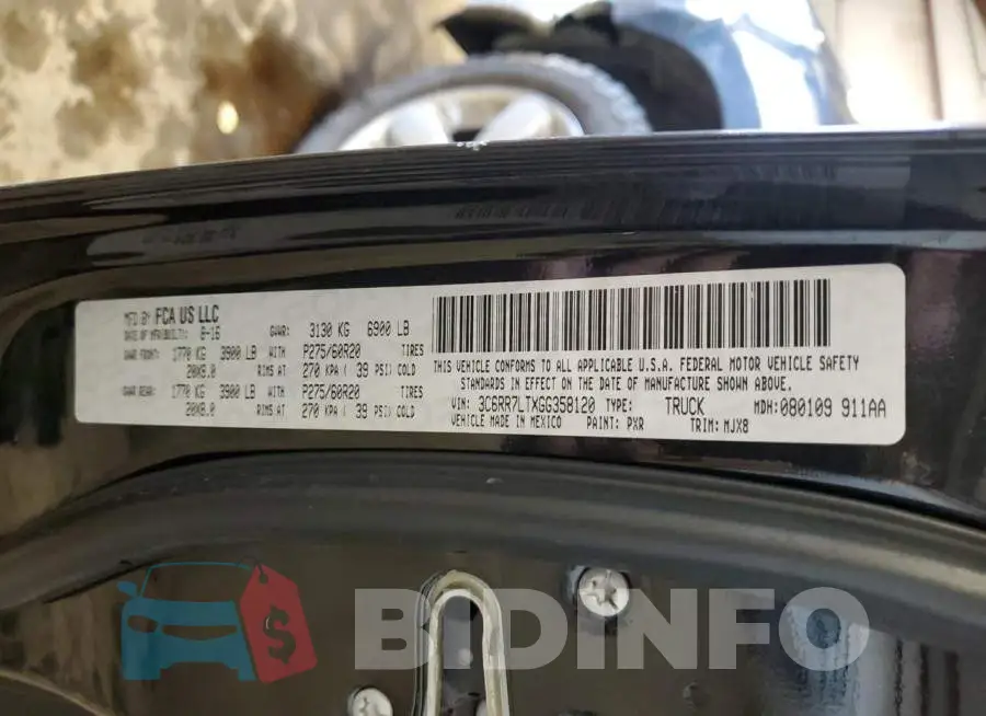 3C6RR7LTXGG358120 Photo# 12