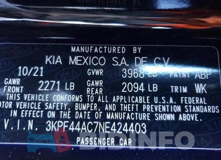 3KPF44AC7NE424403 Photo# 13
