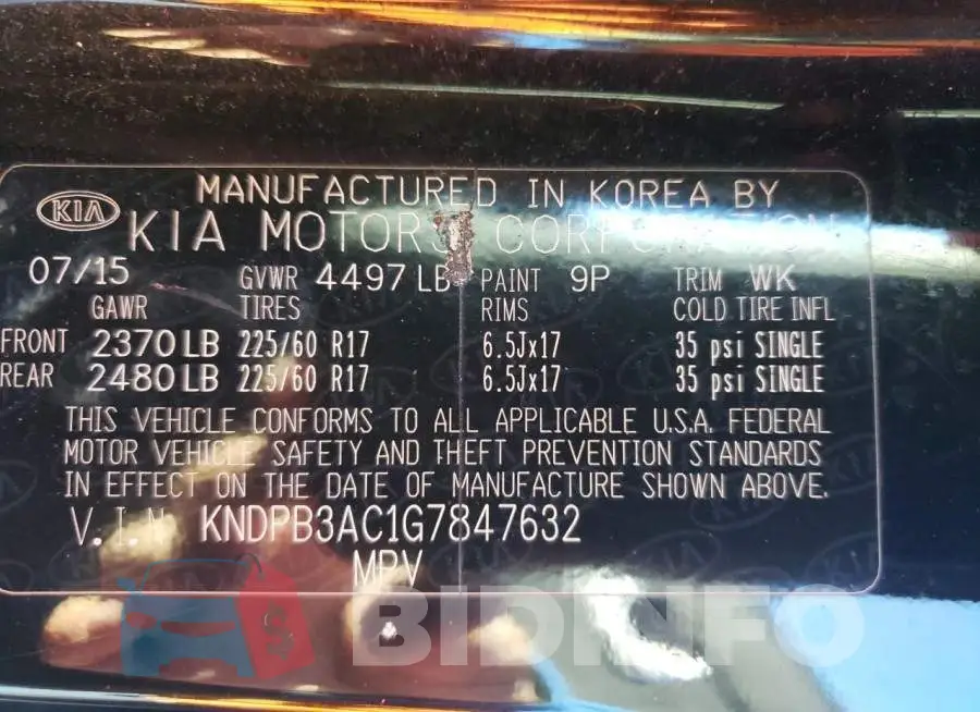 KNDPB3AC1G7847632 Photo# 12