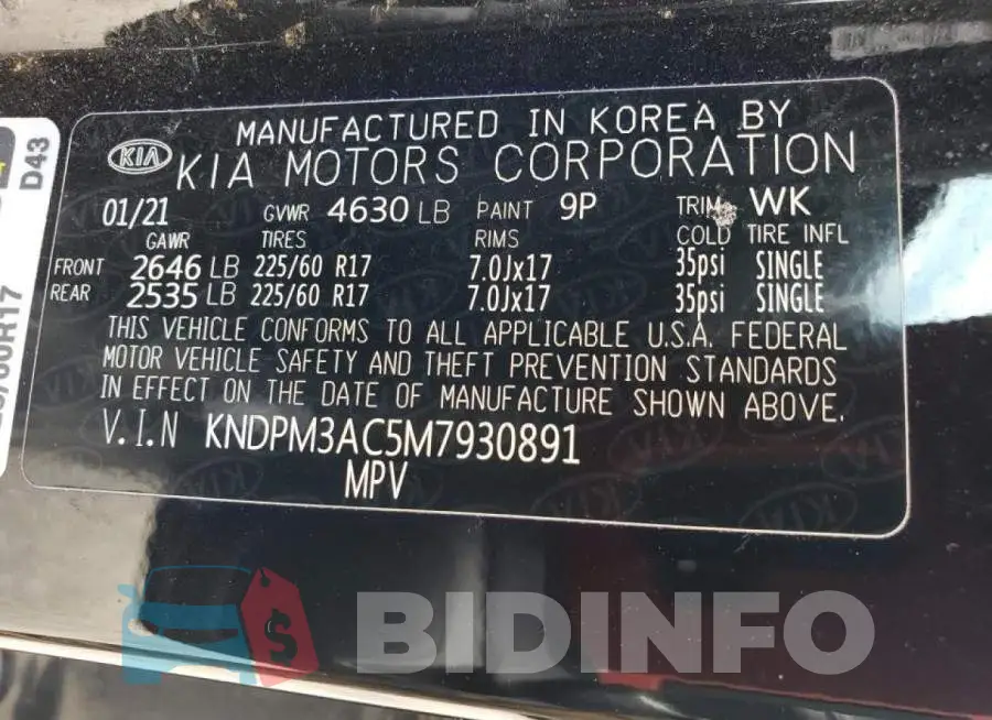 KNDPM3AC5M7930891 Photo# 13