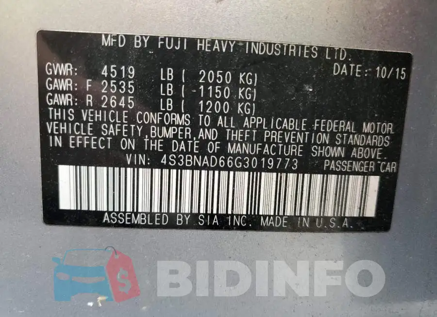 4S3BNAD66G3019773 Photo# 12