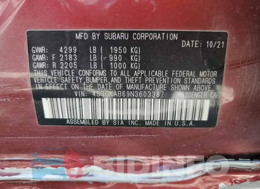 4S3GKAB69N3603387 Photo# 12