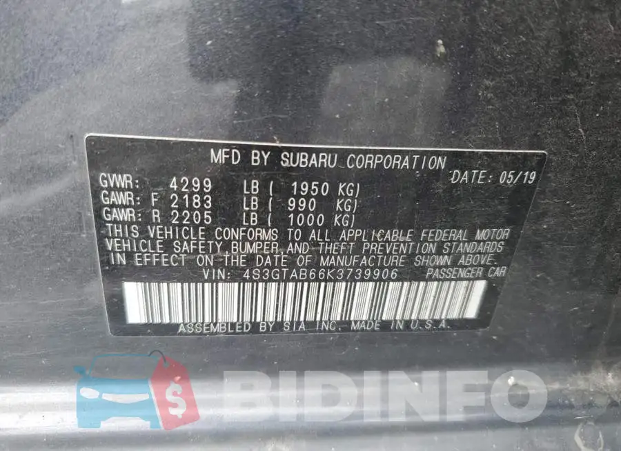 4S3GTAB66K3739906 Photo# 12