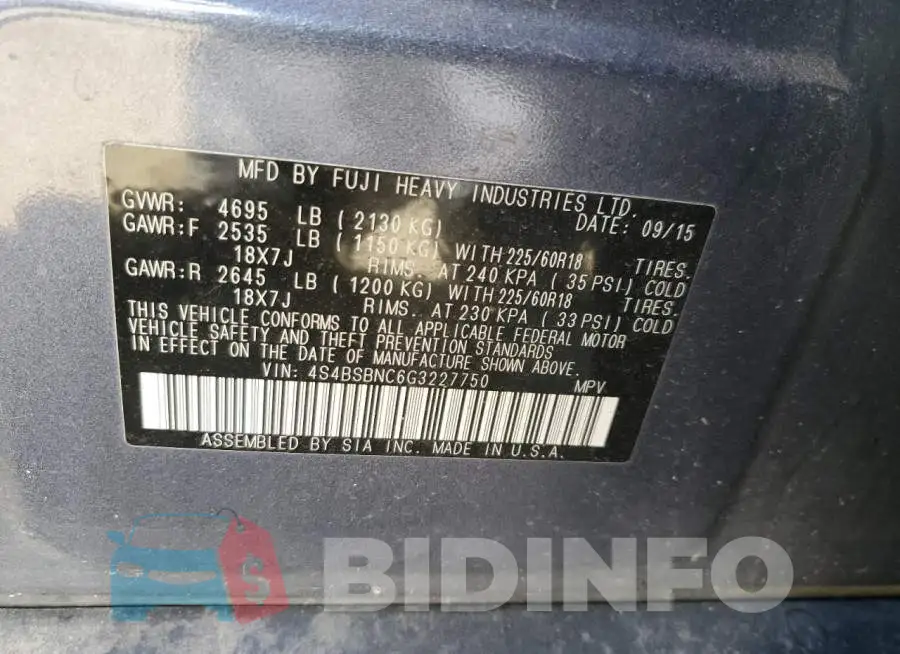 4S4BSBNC6G3227750 Photo# 12