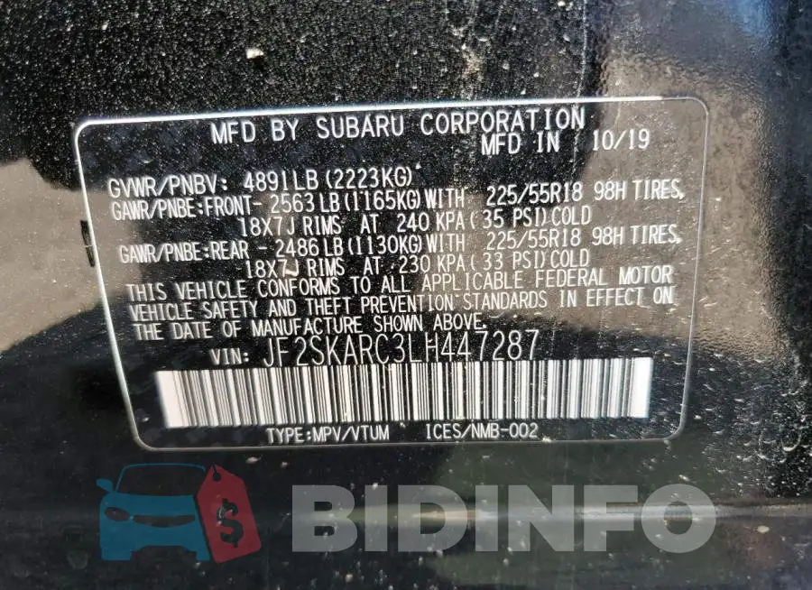 JF2SKARC3LH447287 Photo# 12