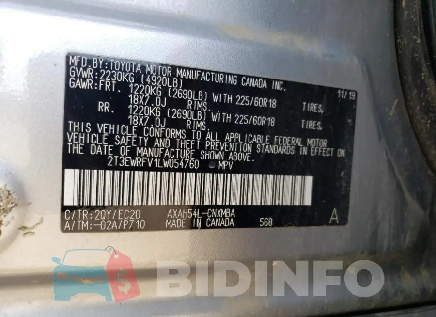 2T3EWRFV1LW054760 Photo# 12
