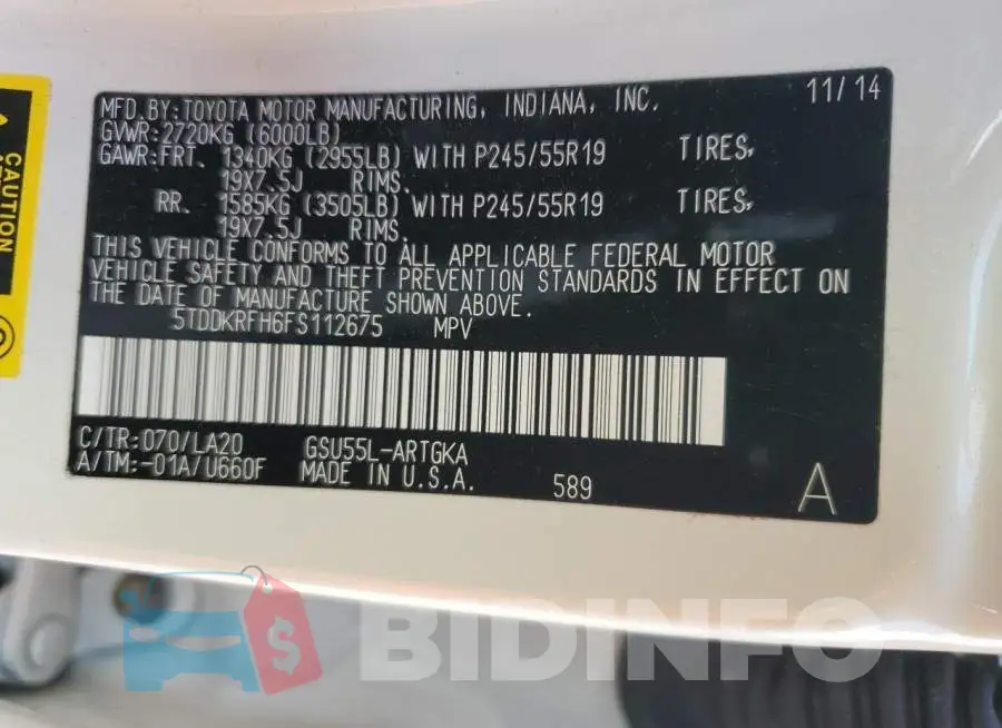 5TDDKRFH6FS112675 Photo# 14