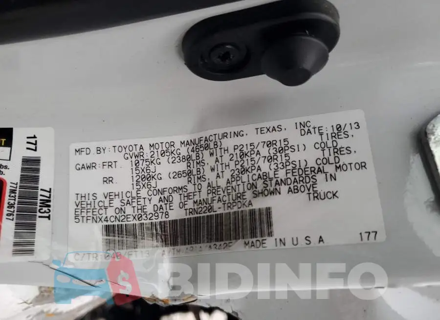 5TFNX4CN2EX032978 Photo# 12