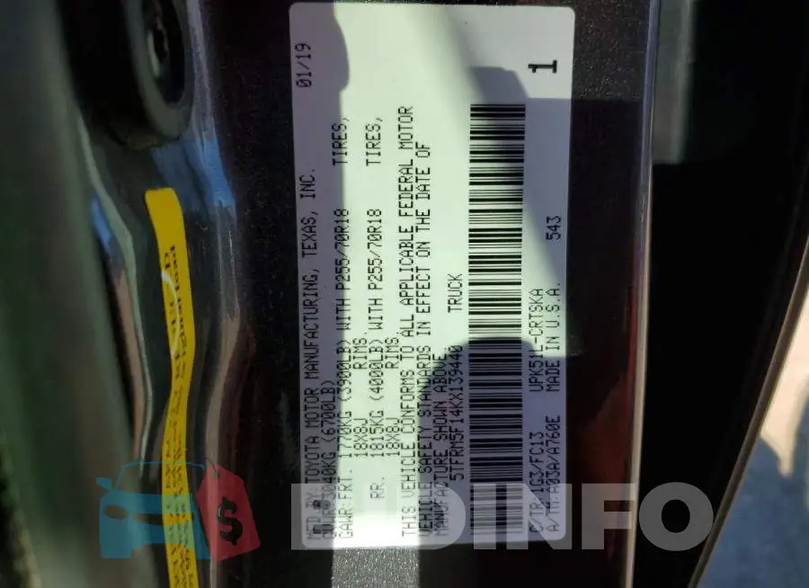 5TFRM5F14KX139440 Photo# 13