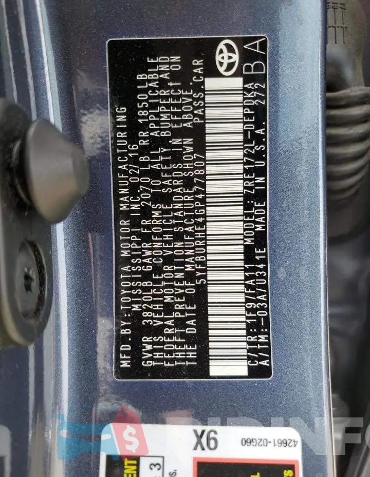 5YFBURHE4GP477807 Photo# 12