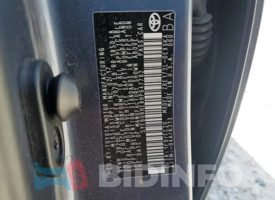 5YFBURHE8HP647782 Photo# 12