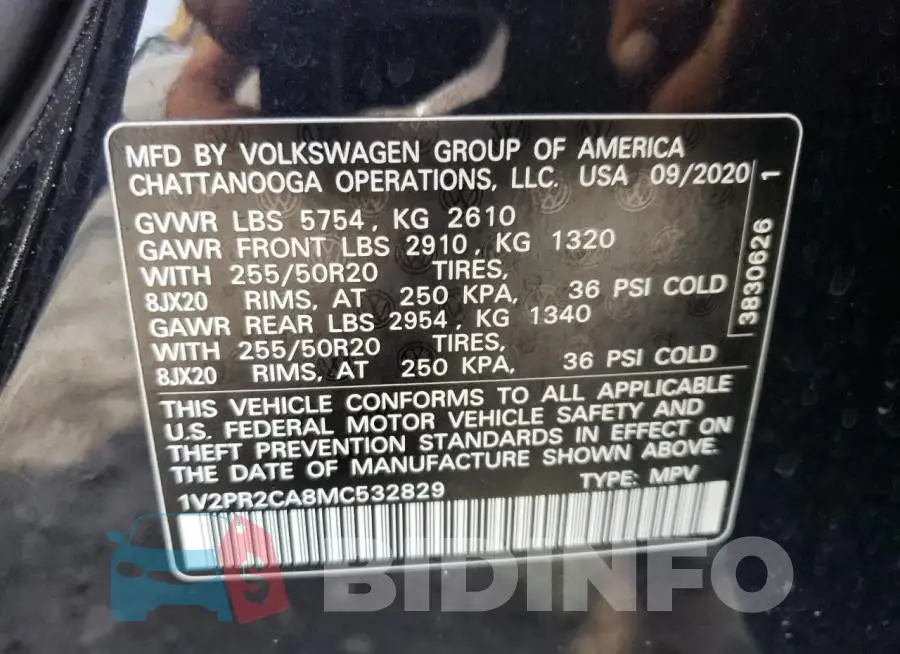 1V2PR2CA8MC532829 Photo# 13
