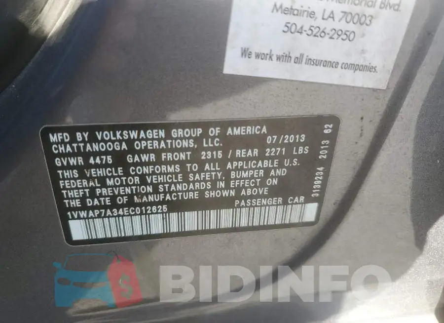 1VWAP7A34EC012625 Photo# 12
