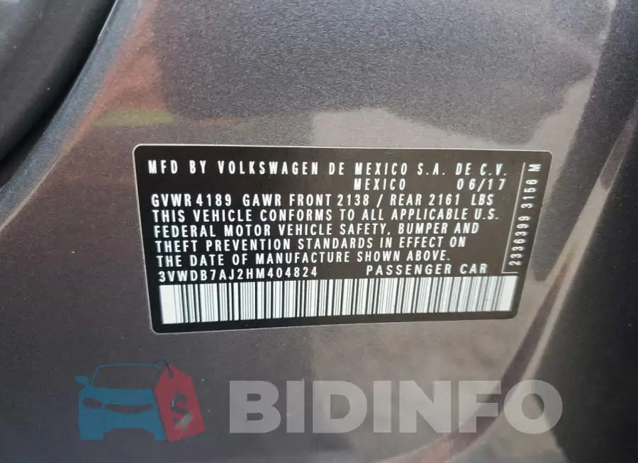 3VWDB7AJ2HM404824 Photo# 12