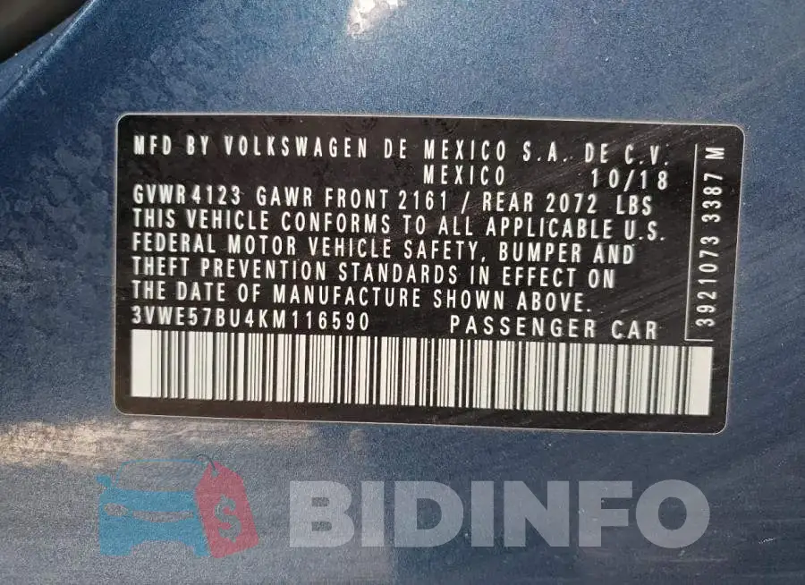 3VWE57BU4KM116590 Photo# 13