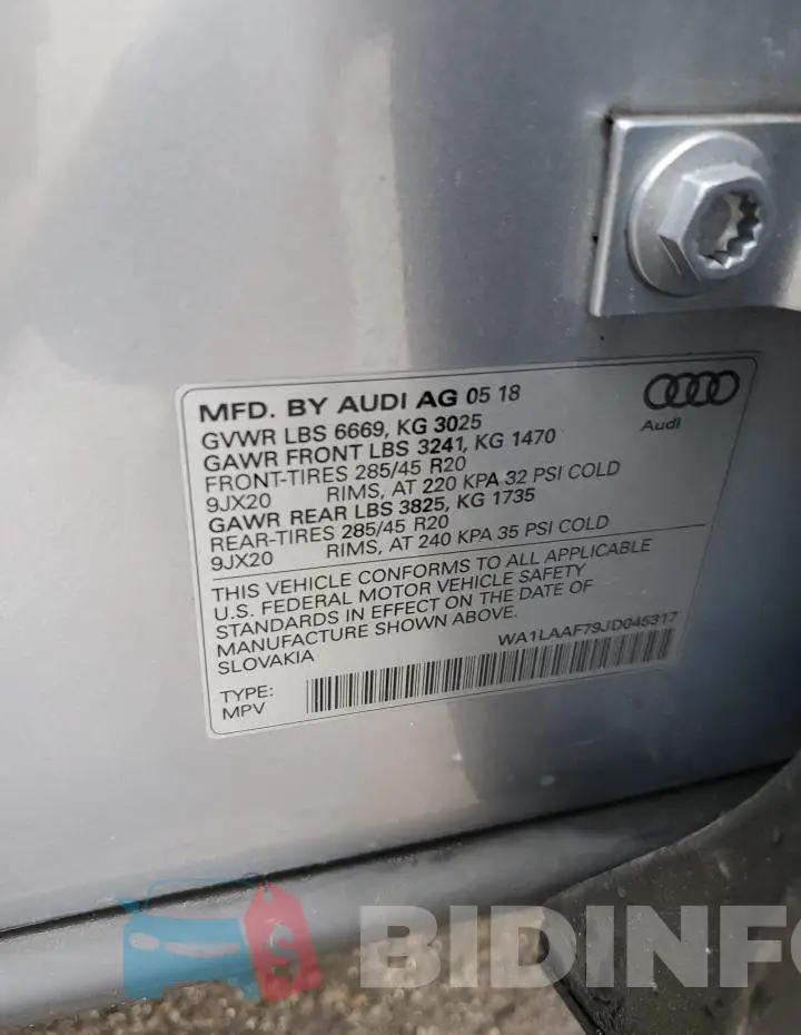 WA1LAAF79JD045317 Photo# 12