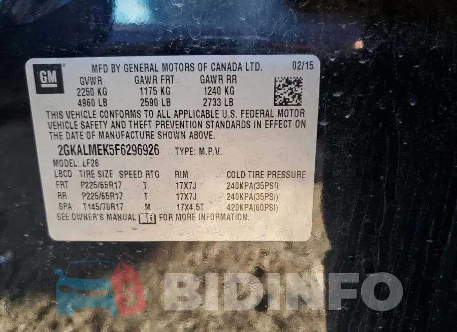 2GKALMEK5F6296926 Photo# 14