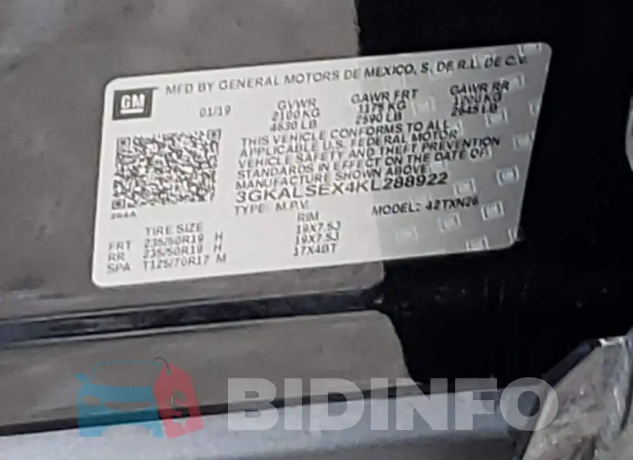 3GKALSEX4KL288922 Photo# 12