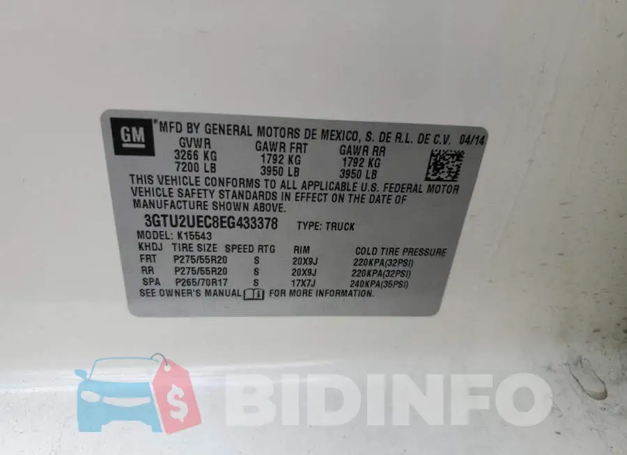 3GTU2UEC8EG433378 Photo# 12