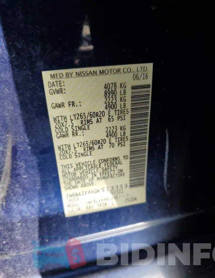 1N6BA1F4XGN513353 Photo# 13